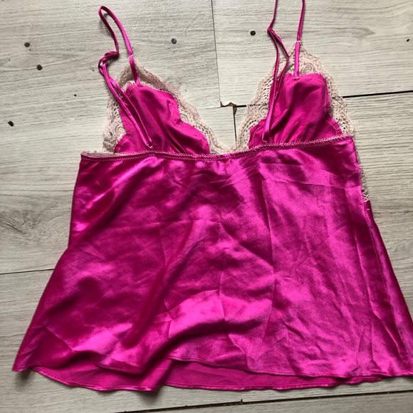 Victoria secret hot pink lacy cami top y2k - Picture 2 of 3